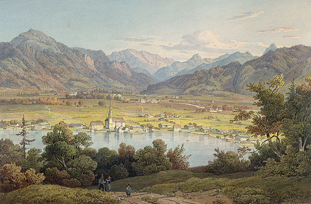 Wilhelm Scheuchzer, Blick vom Paraplui gegen Egern, 1835