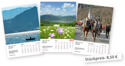 Beispielseiten - Kalenderblätter - des Tegernseer Tal Kalenders 2024